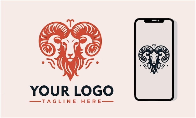 Diseño del logotipo vectorial de Aries Aries Signo zodiacal oveja vector del logotipo para el grupo de signos zodiacales