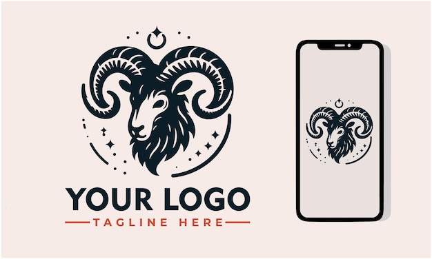 Diseño del logotipo vectorial de Aries Aries Signo zodiacal oveja vector del logotipo para el grupo de signos zodiacales