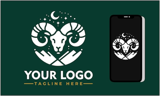 Diseño del logotipo vectorial de Aries Aries Signo zodiacal oveja vector del logotipo para el grupo de signos zodiacales