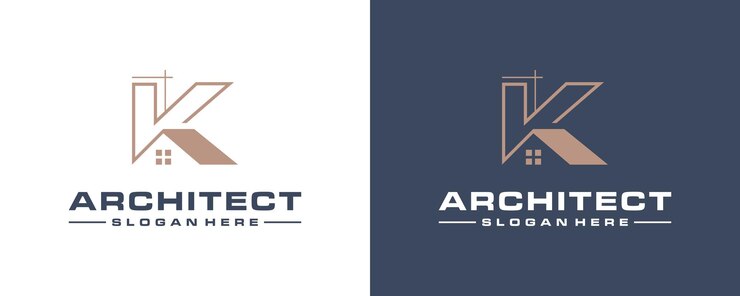 Vector diseño del logotipo vectorial del arquitecto k