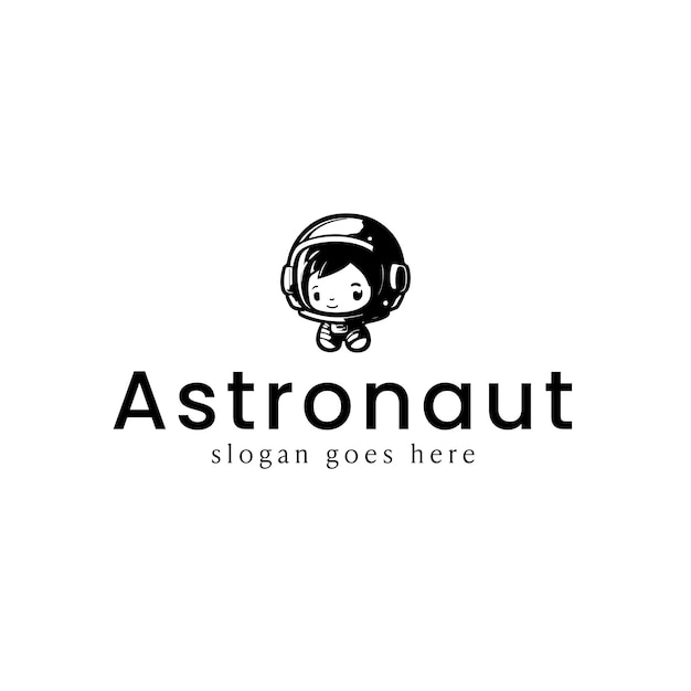 Diseño de logotipo vectorial de astronauta