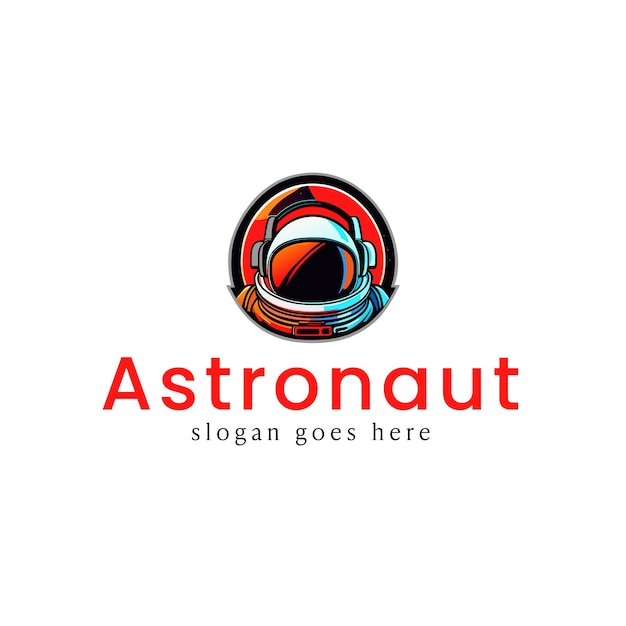 Diseño de logotipo vectorial de astronauta