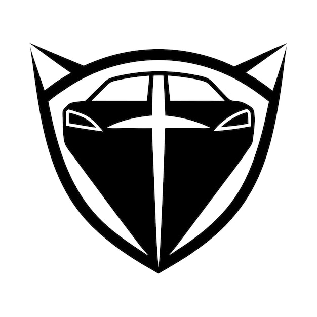 Diseño del logotipo vectorial del automóvil Tesla Model S en blanco y negro