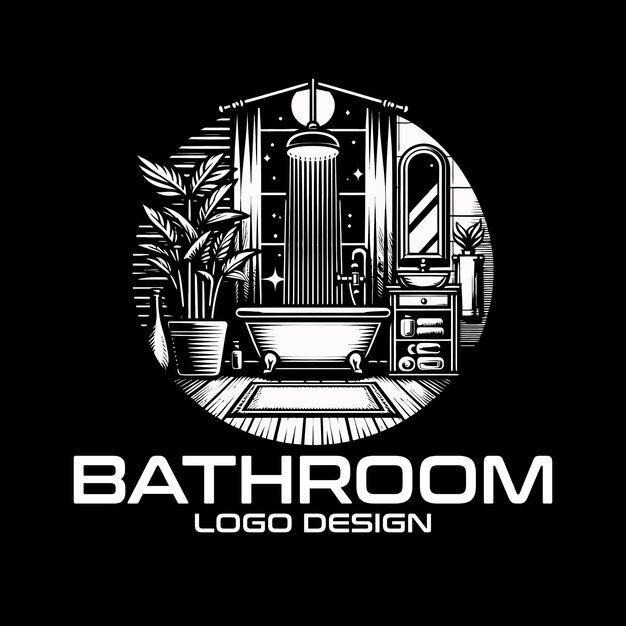 Diseño de logotipo vectorial de baño