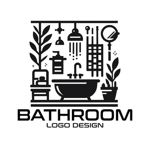Diseño de logotipo vectorial de baño