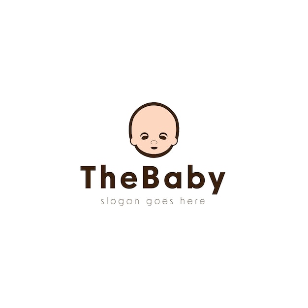 Diseño de logotipo vectorial de bebé