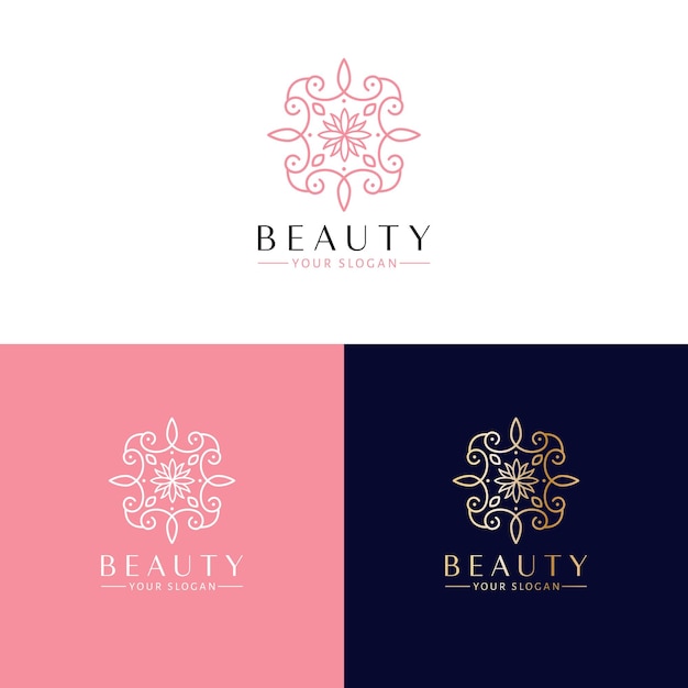 Diseño de logotipo vectorial de belleza Emblema floral abstracto Plantilla de logotipo de belleza y cosmética