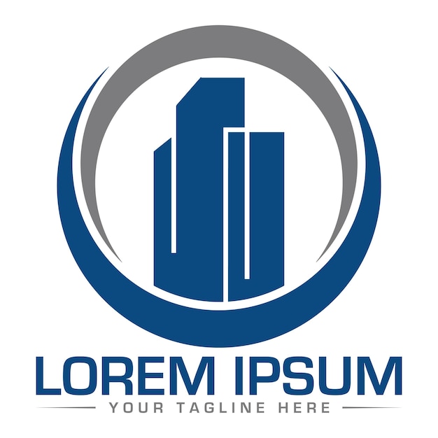 Diseño de logotipo vectorial de bienes raíces Diseño de logotipo de bienes raíces de edificios