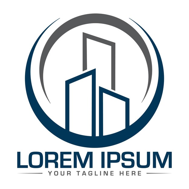 Diseño de logotipo vectorial de bienes raíces Diseño de logotipo de bienes raíces de edificios