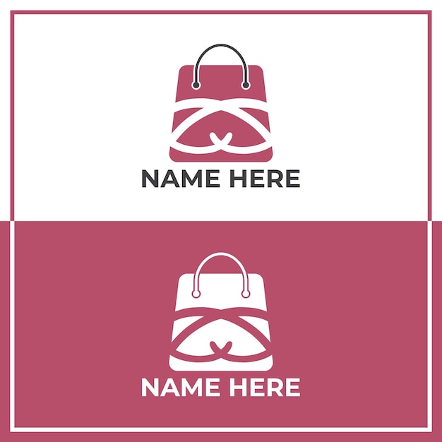 Diseño de logotipo vectorial de bolsas de compras para regalos.