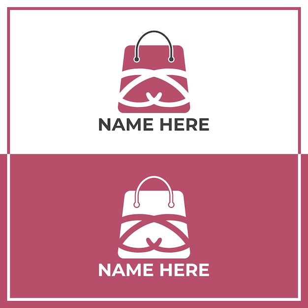 Vector diseño de logotipo vectorial de bolsas de compras para regalos.