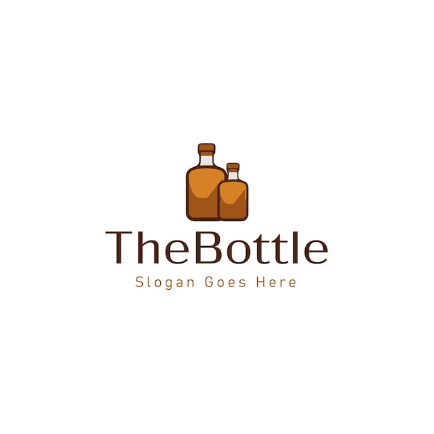 Diseño de logotipo vectorial de botella