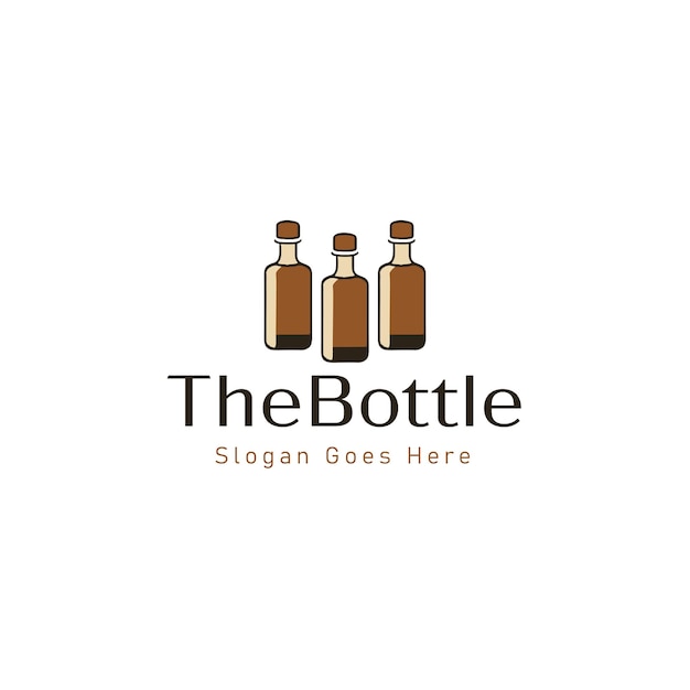 Vector diseño de logotipo vectorial de botella