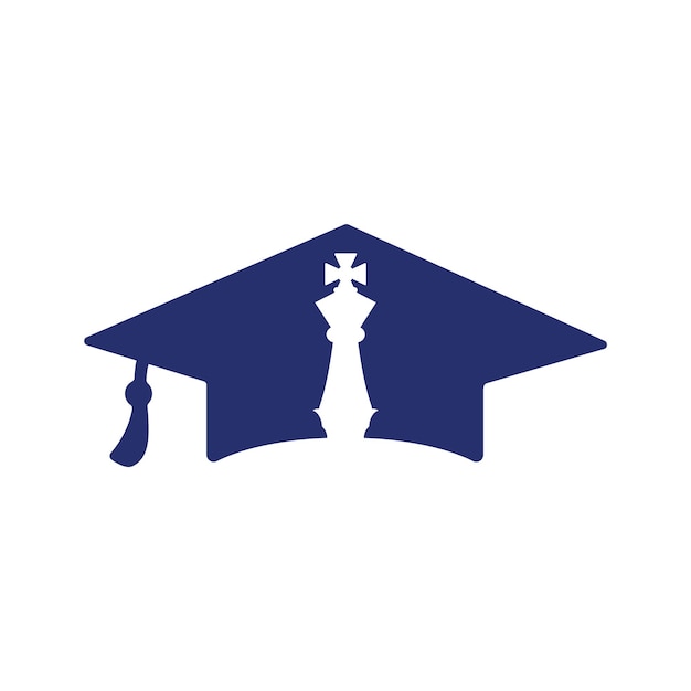 Diseño de logotipo vectorial de caballero de ajedrez de graduación