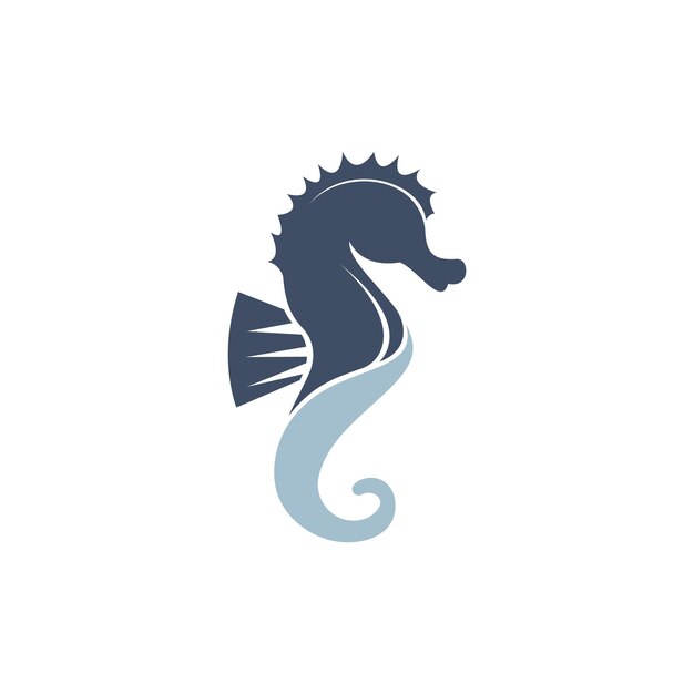 Diseño del logotipo vectorial del caballo de mar