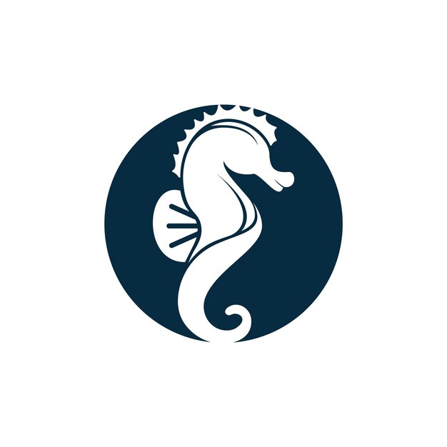 Diseño del logotipo vectorial del caballo de mar