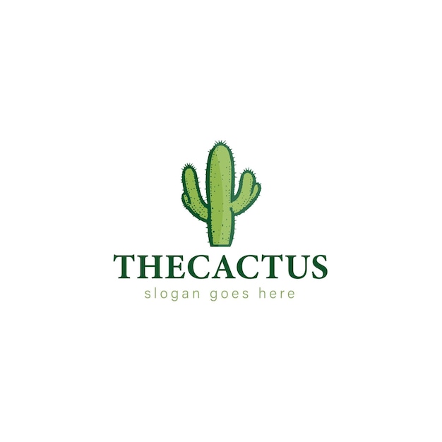 Diseño de logotipo vectorial de cactus