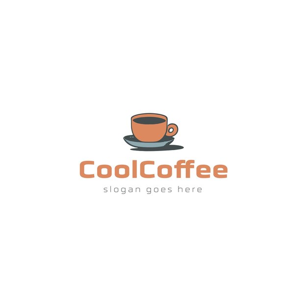 Diseño de logotipo vectorial de café