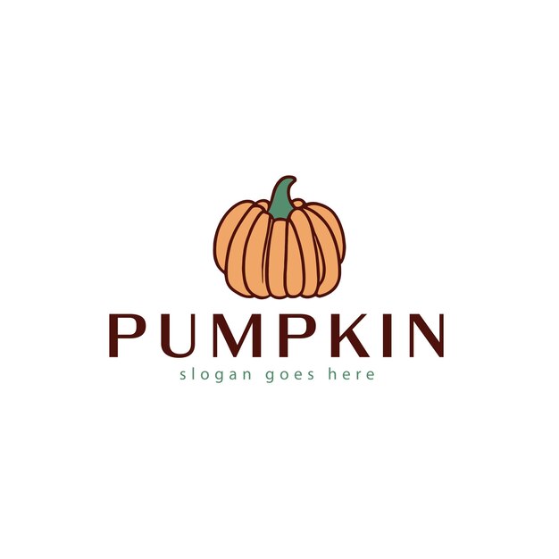 Diseño de logotipo vectorial de calabaza