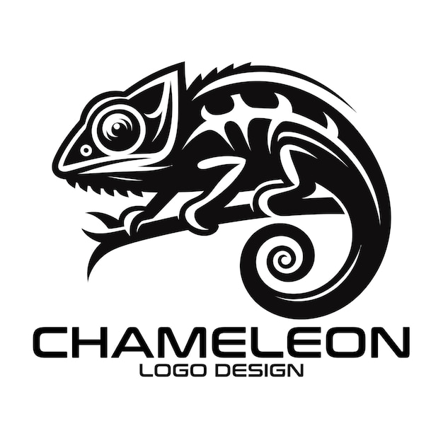 Diseño de logotipo vectorial camaleón