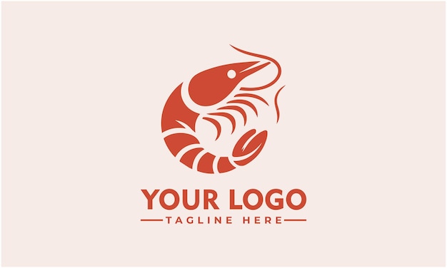 Diseño del logotipo vectorial del camarón Logotipo vectorio del alimento Logotipo para la identidad de la empresa alimentaria
