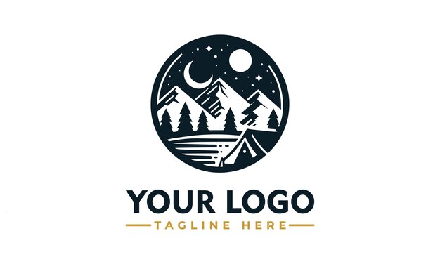Diseño de logotipo vectorial de camping Vintage Adventure Mountain Vector de logotipo para el viajero Lover