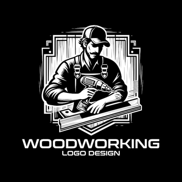 Diseño de logotipo vectorial de carpintería