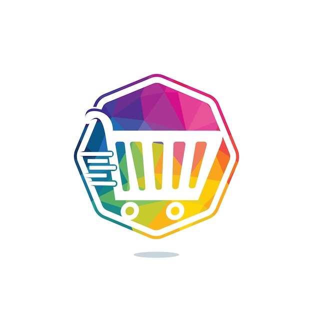 Diseño de logotipo vectorial de carrito de compras