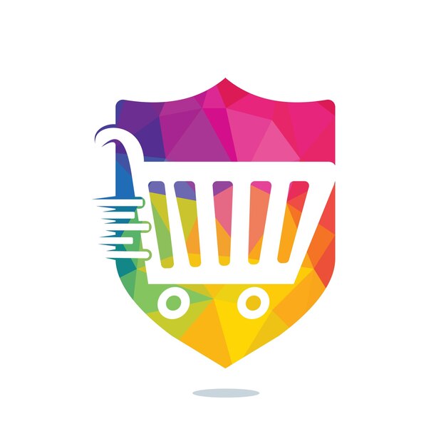 Diseño de logotipo vectorial de carrito de compras