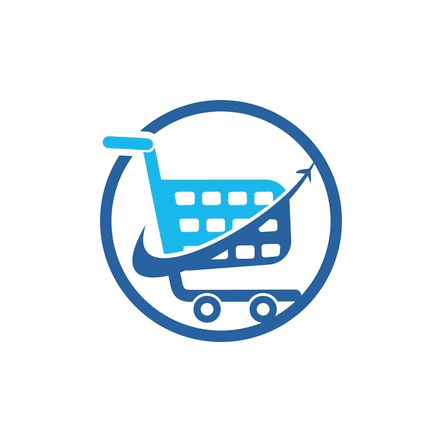 Diseño de logotipo vectorial de carrito de viaje