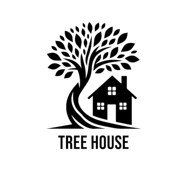 diseño del logotipo vectorial de la casa del árbol