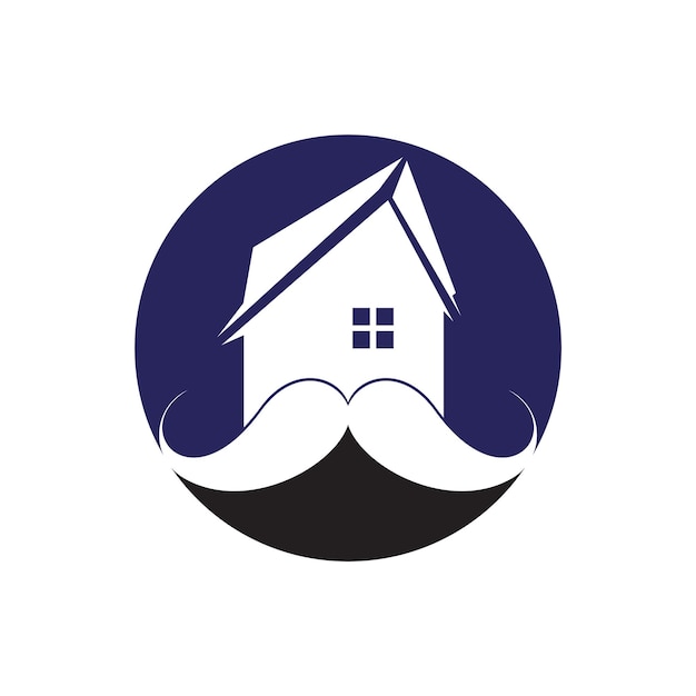 Vector diseño del logotipo vectorial de la casa del bigote