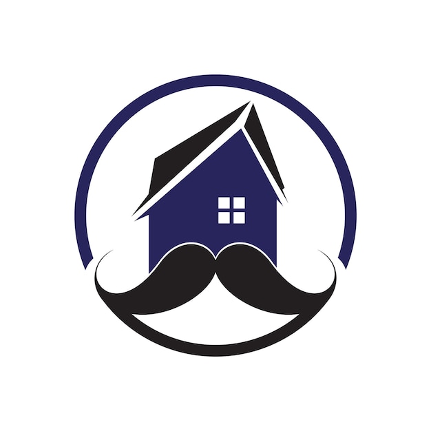 Vector diseño del logotipo vectorial de la casa del bigote