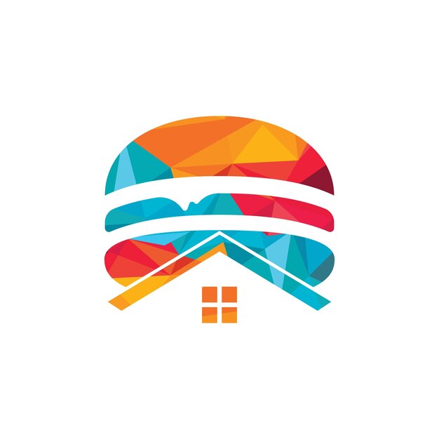 Diseño de logotipo vectorial de casa de hamburguesas