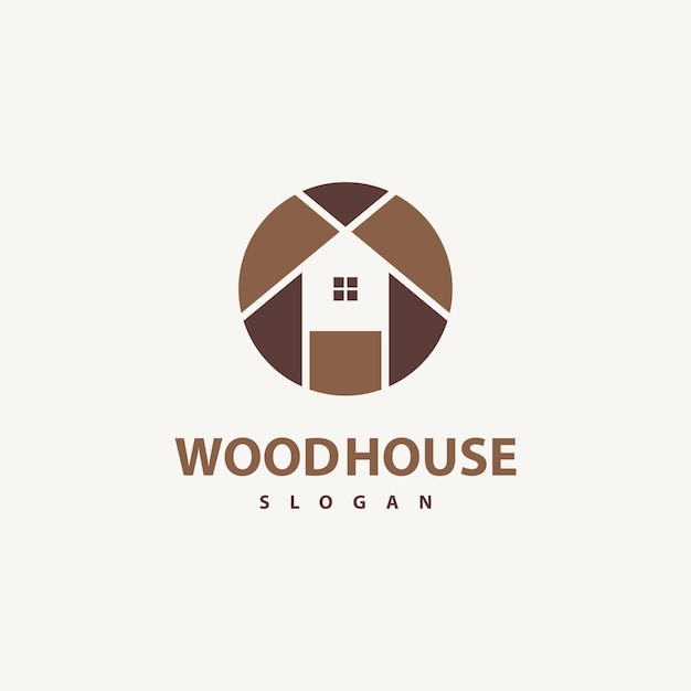 Diseño del logotipo vectorial de la casa de madera 4