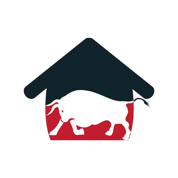 Vector diseño de logotipo vectorial de casa de toros