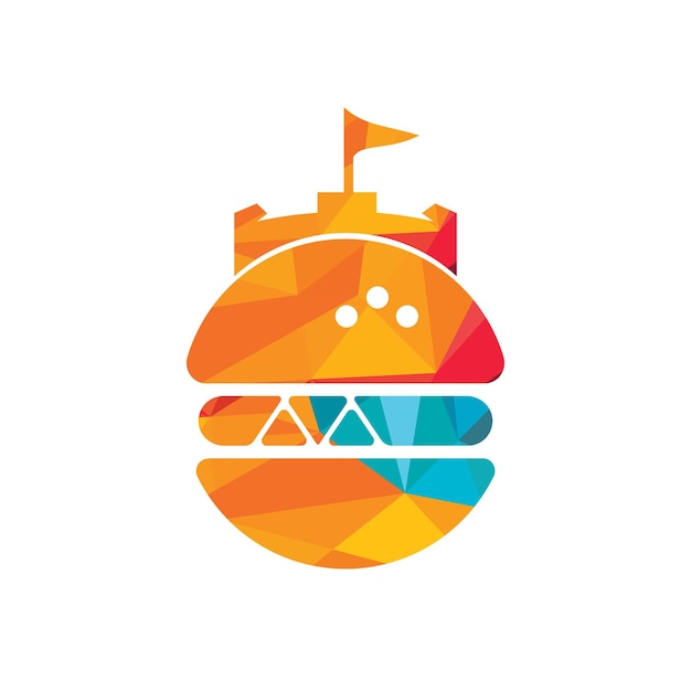 Diseño de logotipo vectorial del castillo de hamburguesas