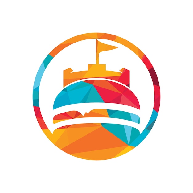 Diseño de logotipo vectorial del castillo de hamburguesas