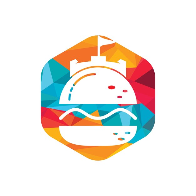Diseño de logotipo vectorial del castillo de hamburguesas