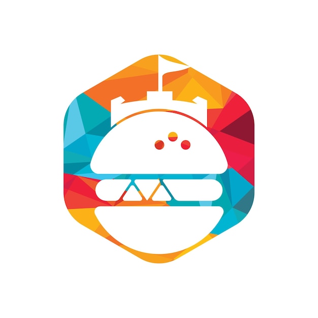 Diseño de logotipo vectorial del castillo de hamburguesas