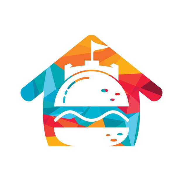 Diseño de logotipo vectorial del castillo de hamburguesas