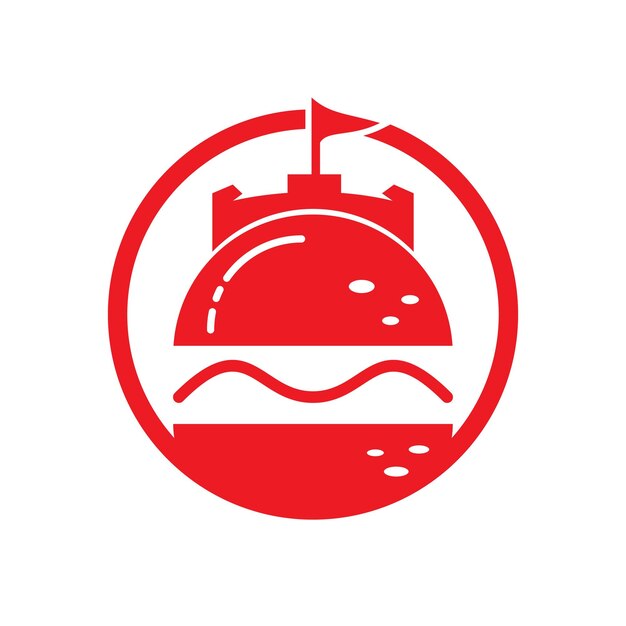 Diseño de logotipo vectorial del castillo de hamburguesas
