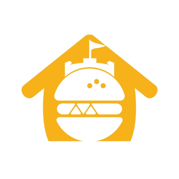 Diseño de logotipo vectorial del castillo de hamburguesas