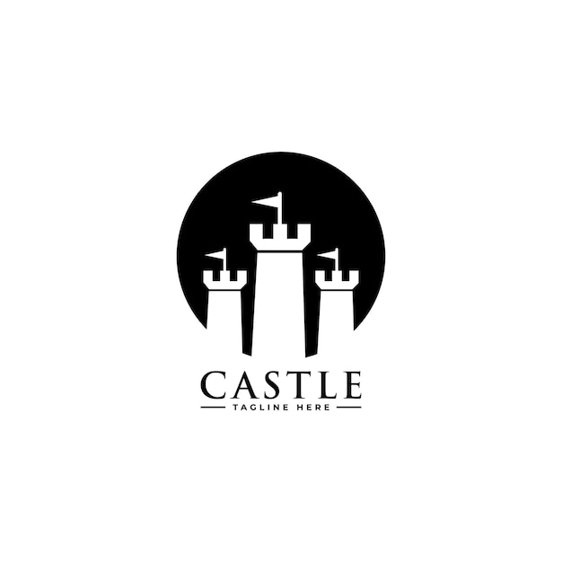Diseño de logotipo vectorial Castillo logotipo icono e ilustración vector completo Plantilla de logotipo