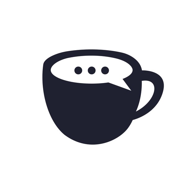 Diseño de logotipo vectorial de charla de café