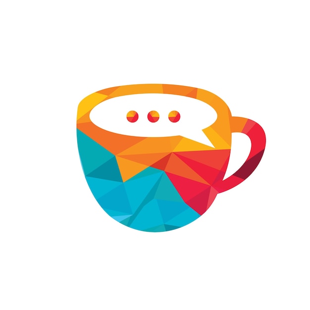 Diseño de logotipo vectorial de charla de café