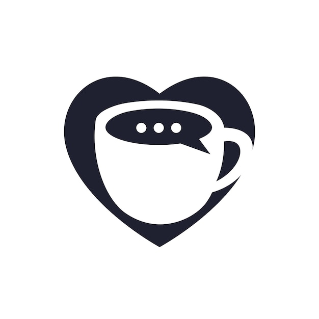 Diseño de logotipo vectorial de charla de café