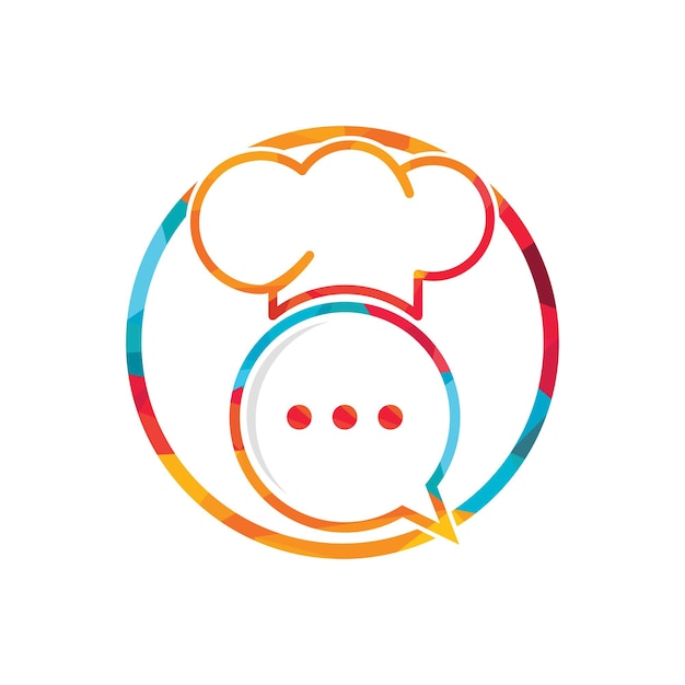 Diseño de logotipo vectorial de charla de chef