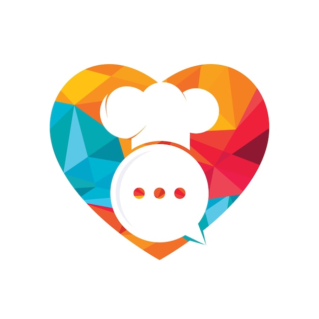 Diseño de logotipo vectorial de charla de chef