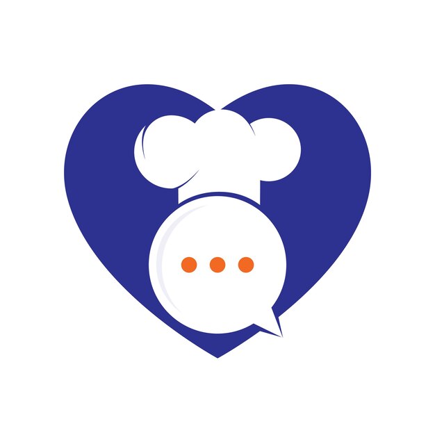 Diseño de logotipo vectorial de charla de chef
